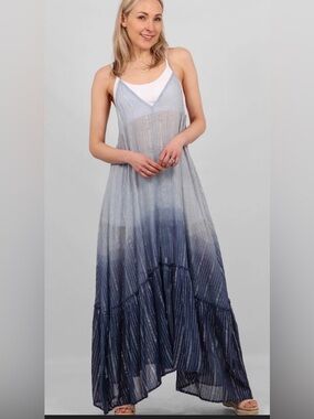 Santa Naturals | Gradient Blue ombré Maxi Dress | Size S/M